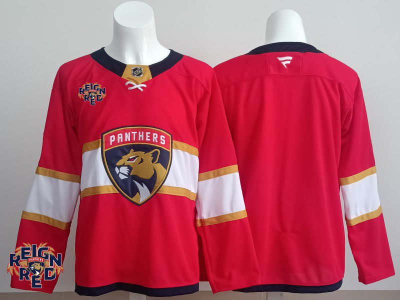 Men 2025 Florida Panthers Blank Red Fanatics Home Premium NHL Jersey style 4